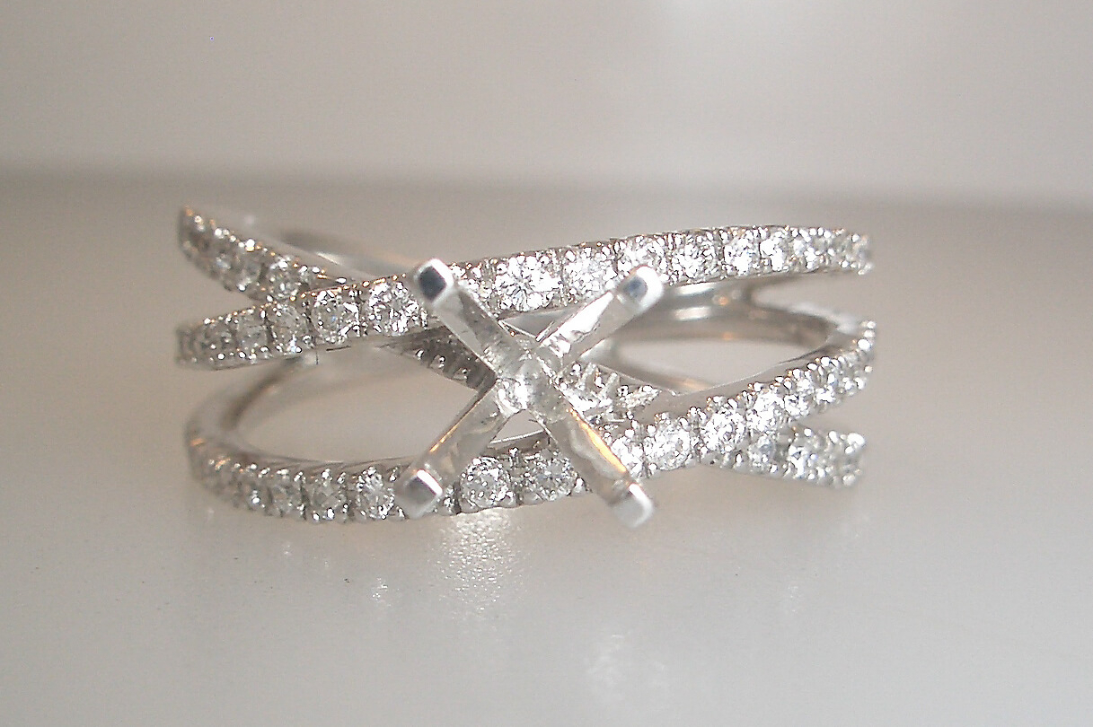 14k White Gold and Diamond Wrap Mounting