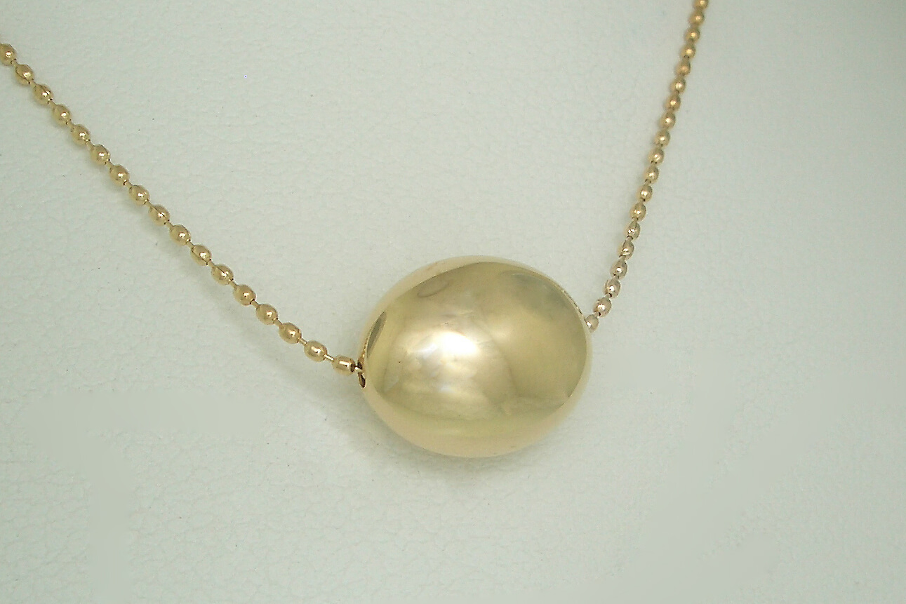 14k Yellow Gold Oval Pendant