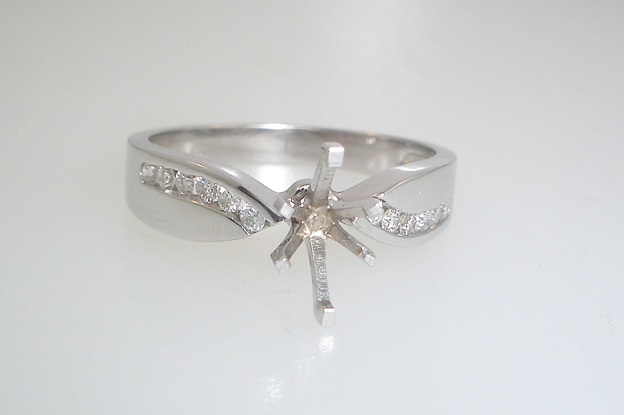 14k White Gold Diamond Design Mounting