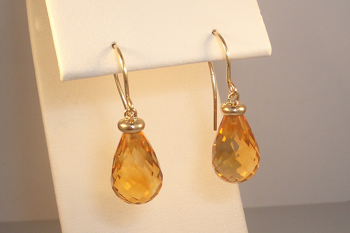 Citrine Briolette Dangles