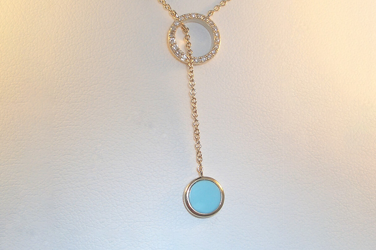 Turquoise and Diamond Pendant