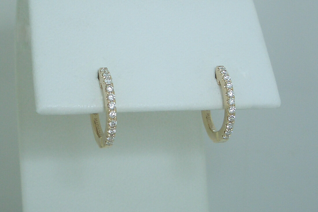 Large Diamond Huggie Hoops