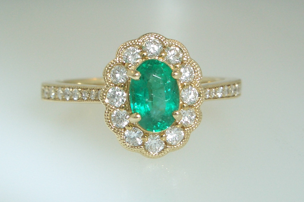 Emerald and Diamond Ring