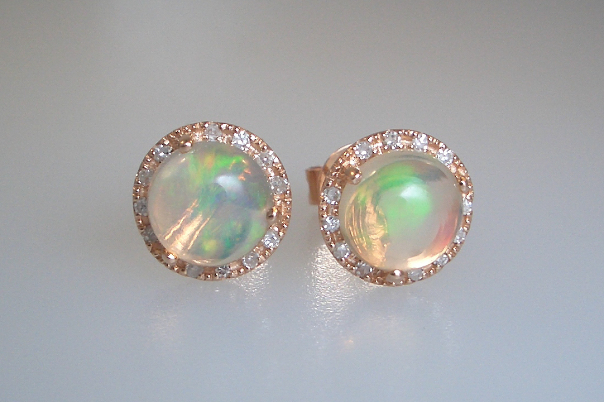 Ethiopian Opal Stud Earrings