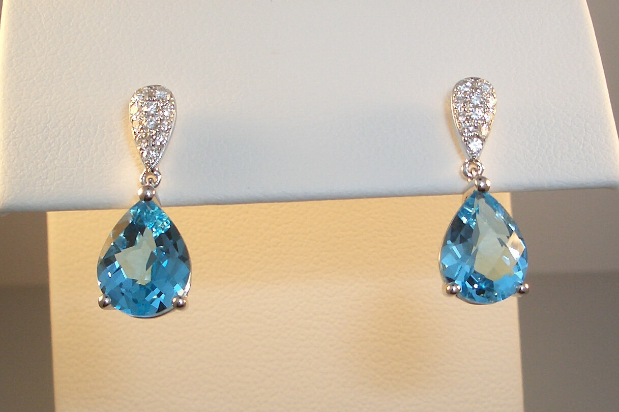 Pave Swiss Topaz Drops