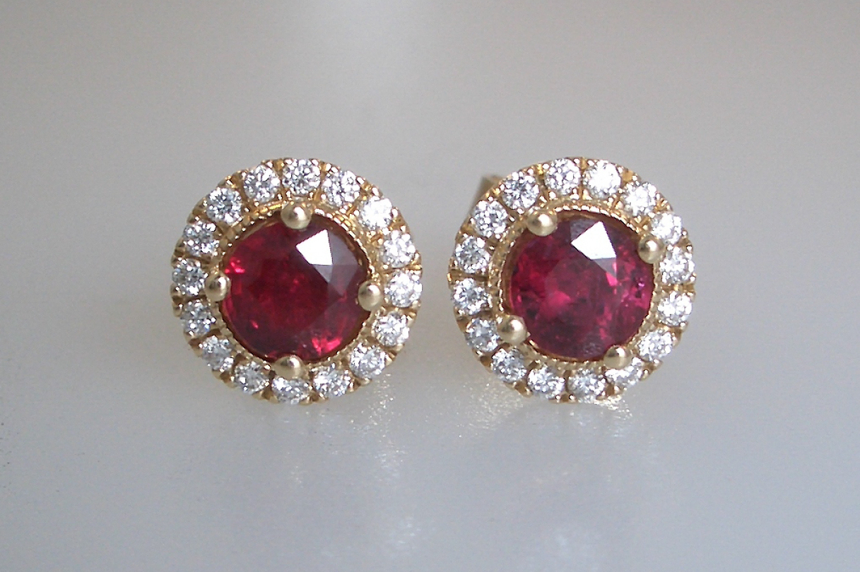 Ruby Halo Earrings