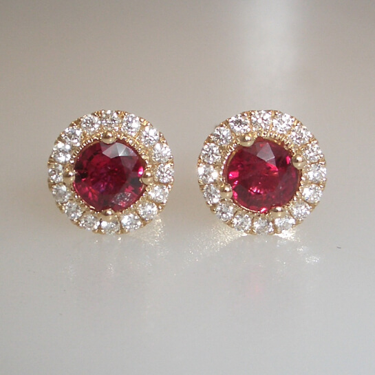 Ruby Halo Earrings