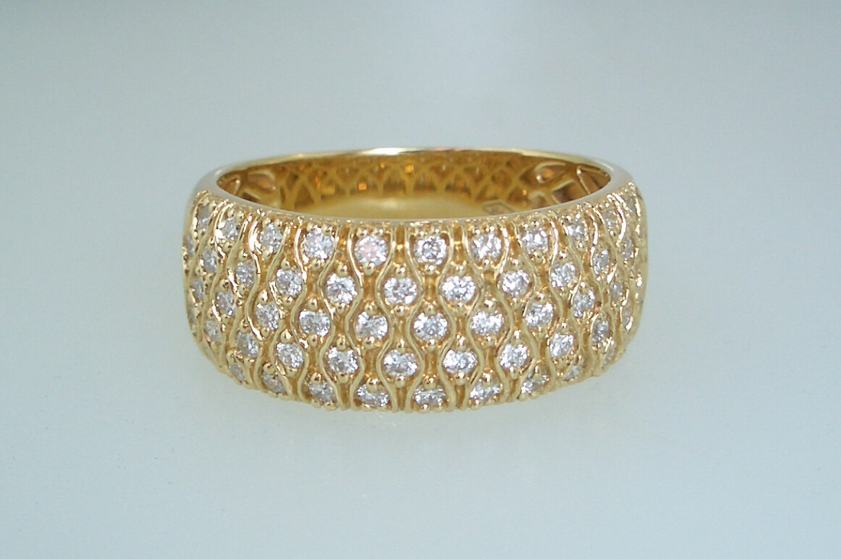 Vintage Inspired Wide Diamond Band