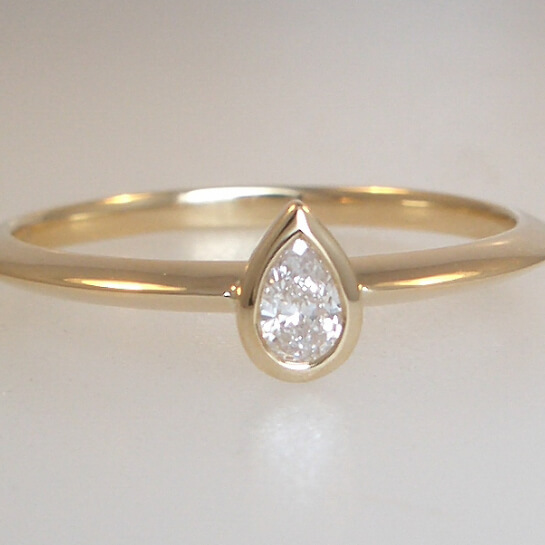 Pear Shaped Bezel Ring