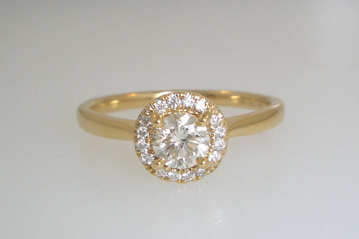 Yellow Gold Diamond Halo Ring