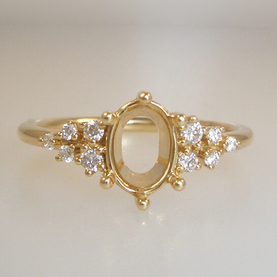 18k Yellow Cluster Ring