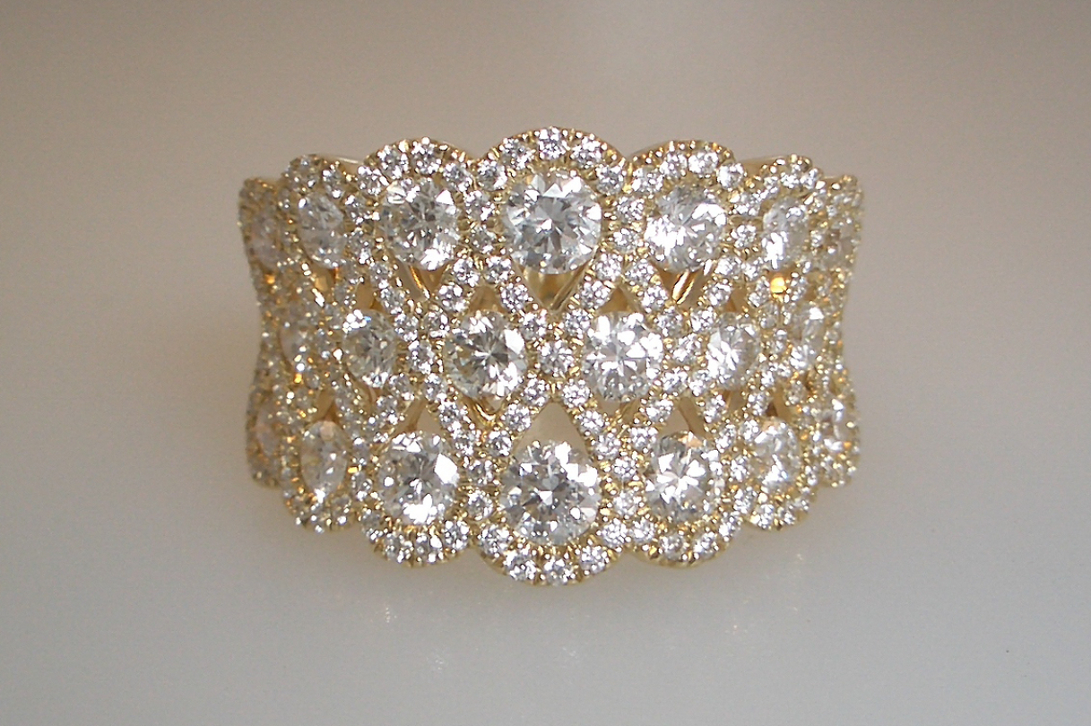 Wide Woven Diamond Band