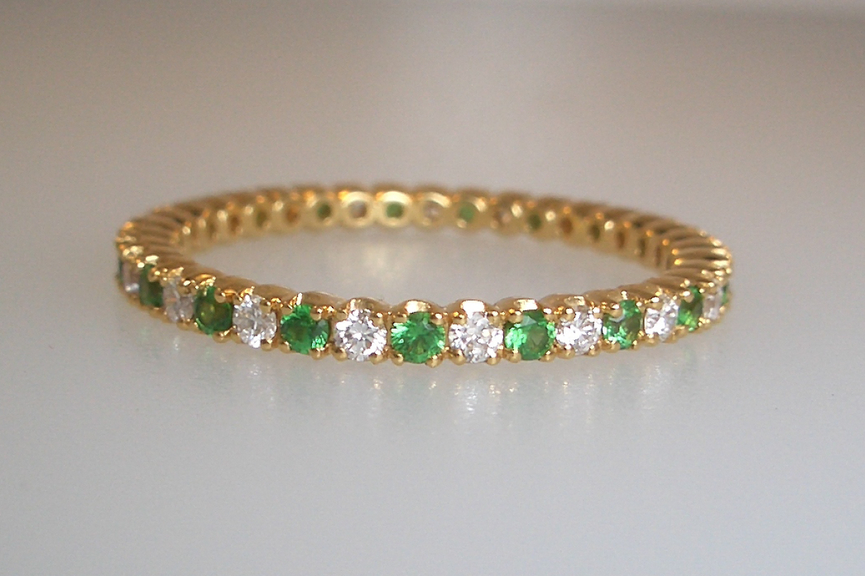 Tsavorite Garnet Eternity Band