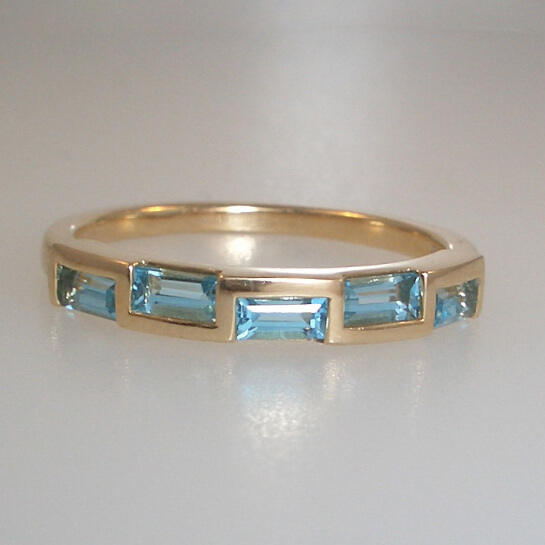 Blue Topaz Geometric Ring