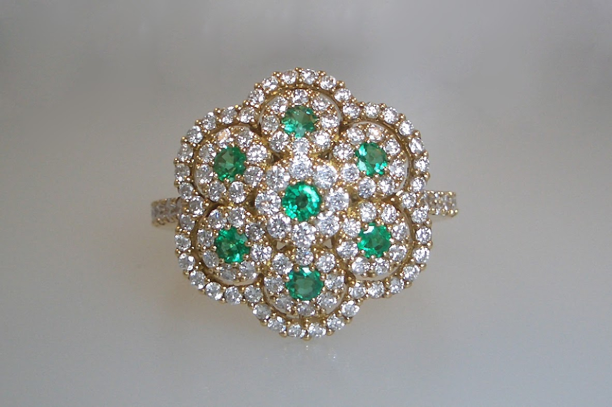 Floral Inspired Emerald Ring