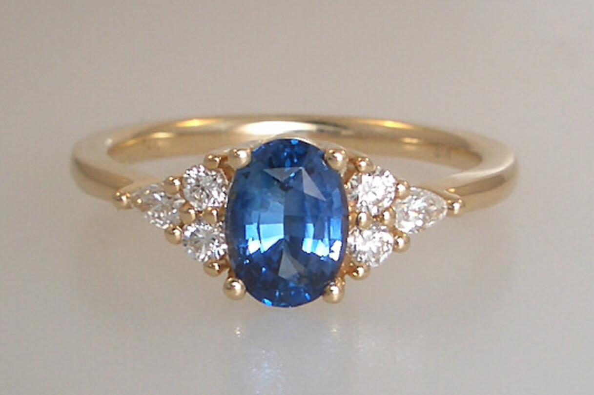 Cluster Style Sapphire Ring