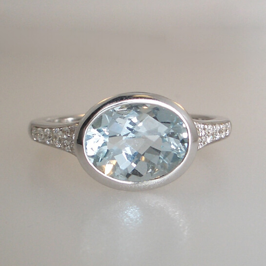 Aquamarine Bezel Ring