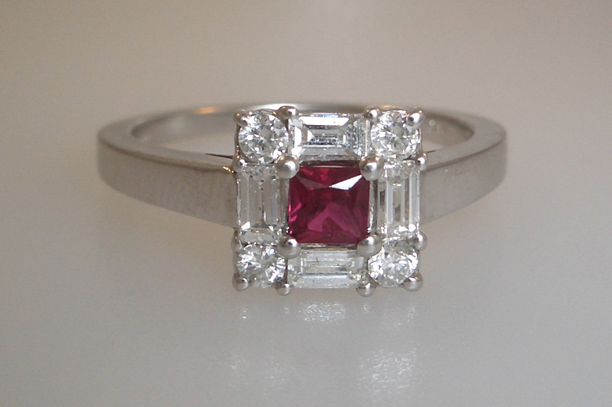 Ruby and Diamond Cocktail Ring