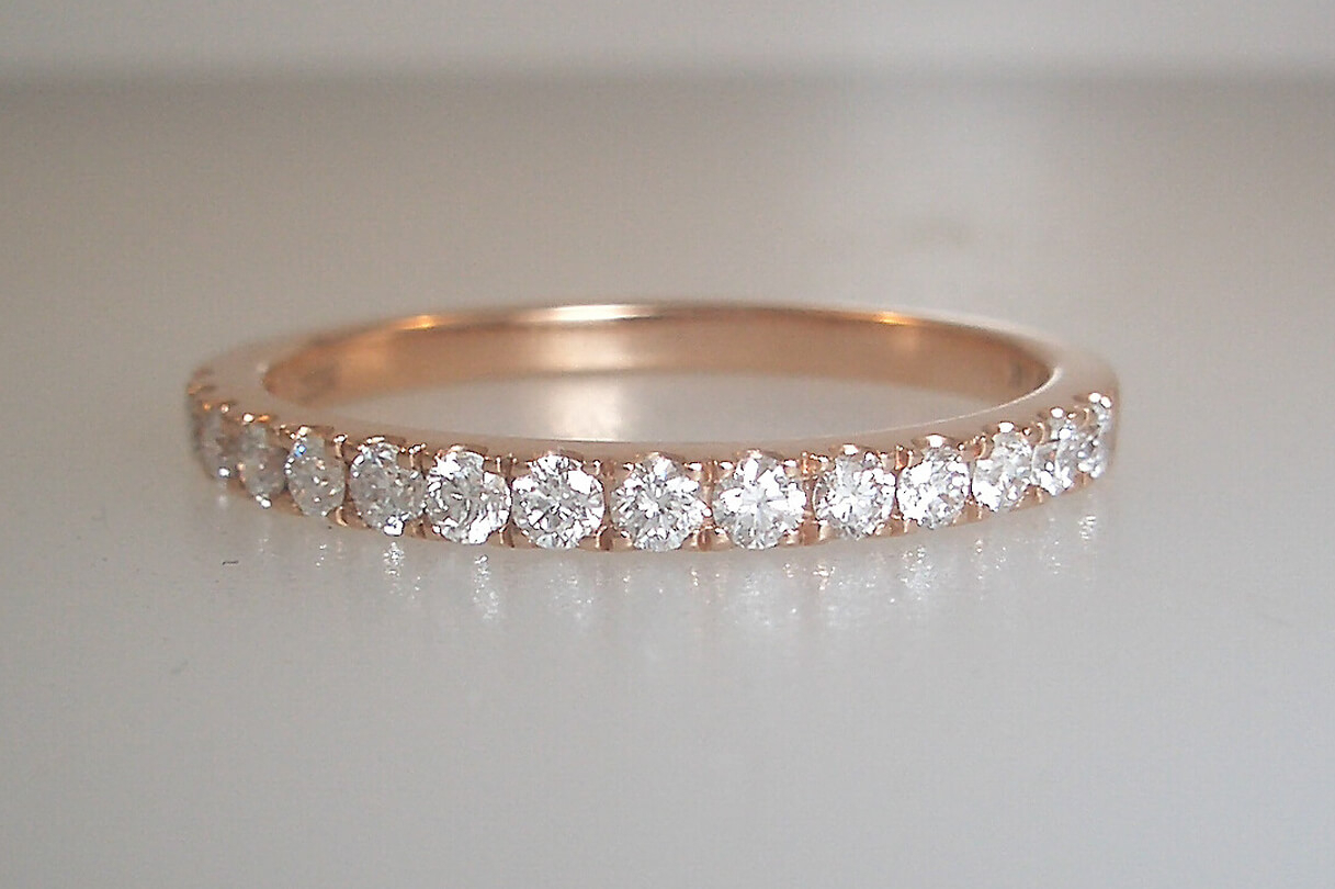 14k Rose Gold Classic Diamond Band