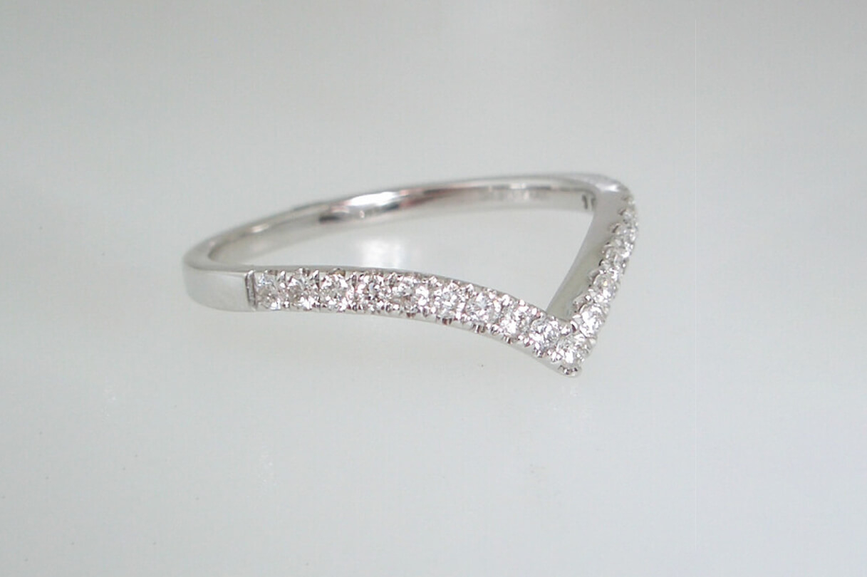 Chevron Diamond White Gold Band