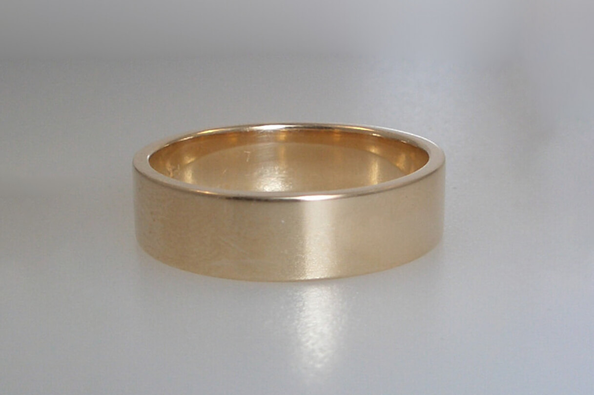 Flat Yellow Wedding Band