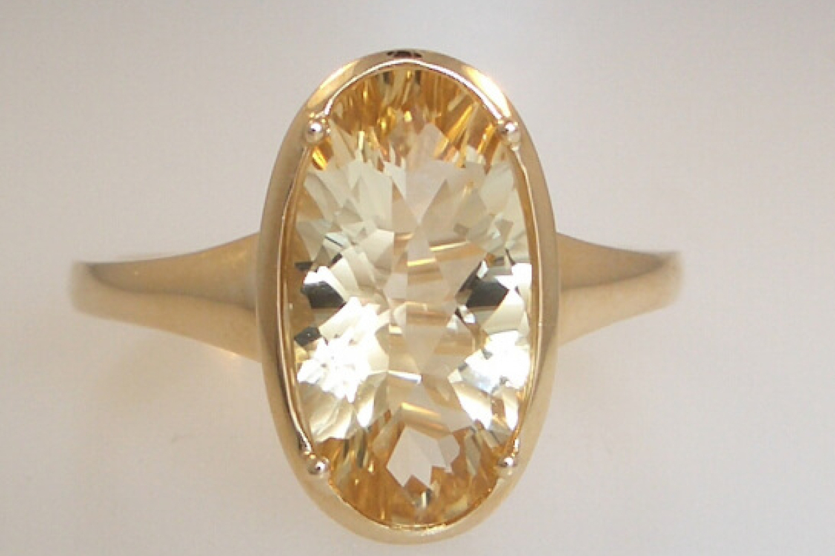 Oval Bezel Citrine Ring