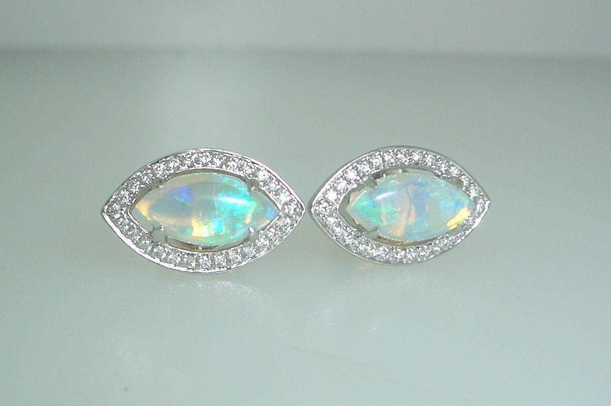 Marquise Opal Studs